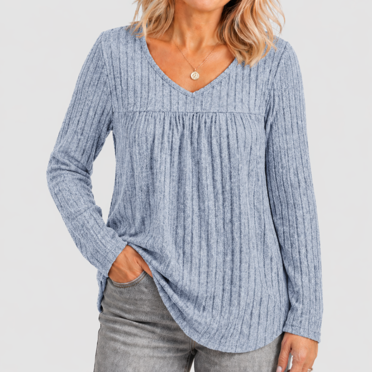 KAROLINE – LÄTT LÅNGÄRMAD BLUS